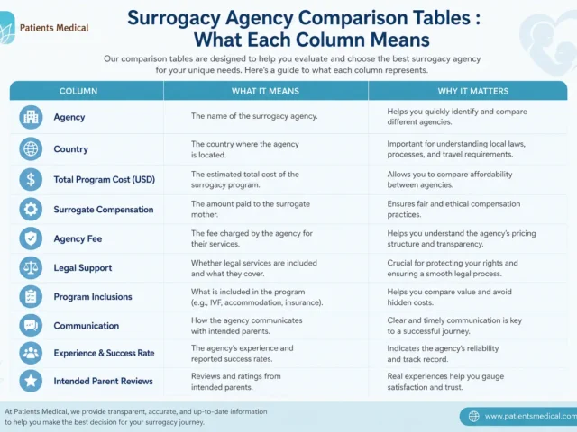 Surrogacy Agency Comparison Tables : What Each Column Means