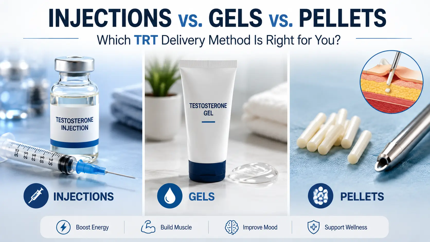 Injections vs. Gels vs. Pellets: Which TRT Delivery Method Is Right for You?